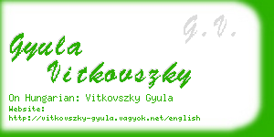 gyula vitkovszky business card